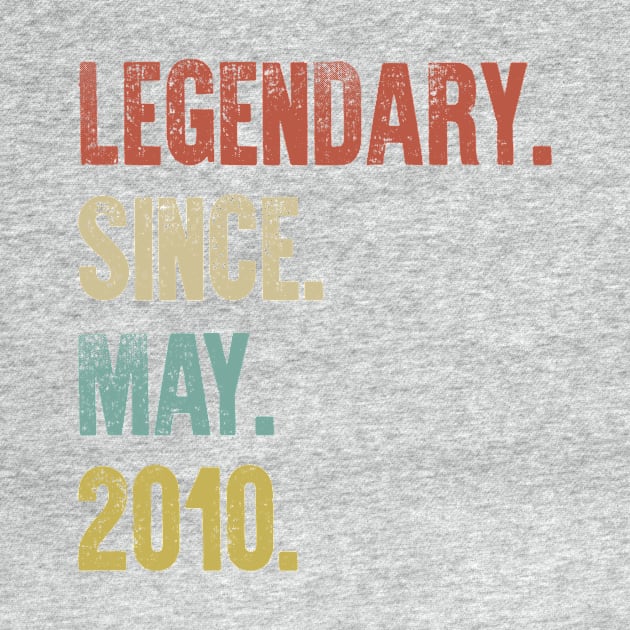 Retro Vintage 50th Birthday Legendary Since May 2010 by DutchTees